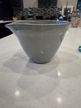 Pottery Barn Gray Glazed Ceramic Pouring Bowl